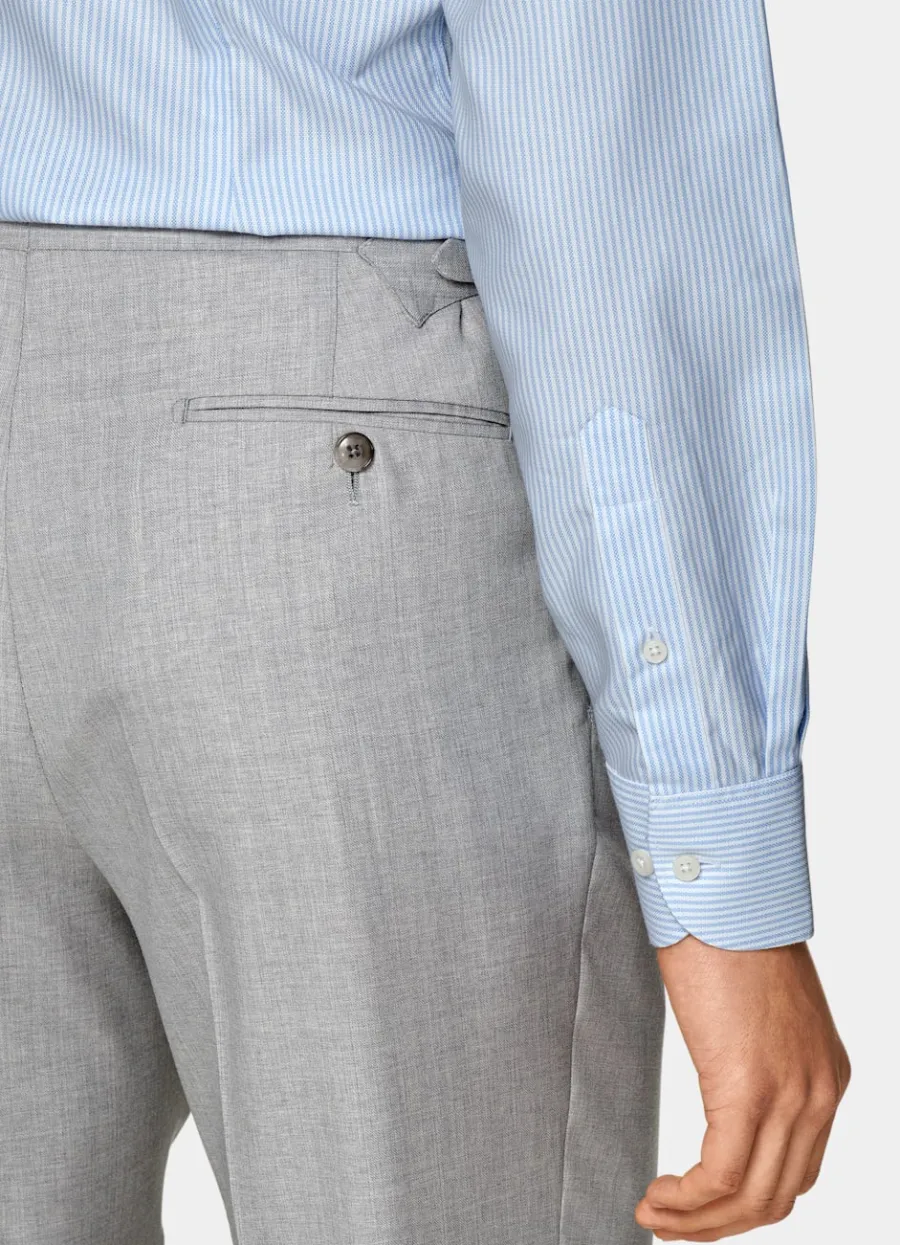Suitsupply Chemise en oxford coupe très ajustée bleu clair à rayures Shop