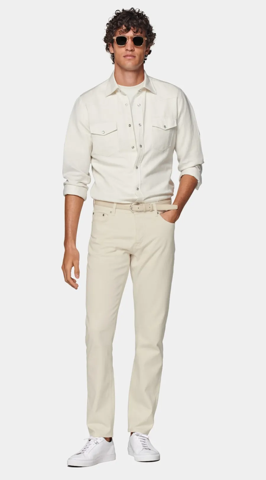 Suitsupply Chemise western blanc cassé Discount