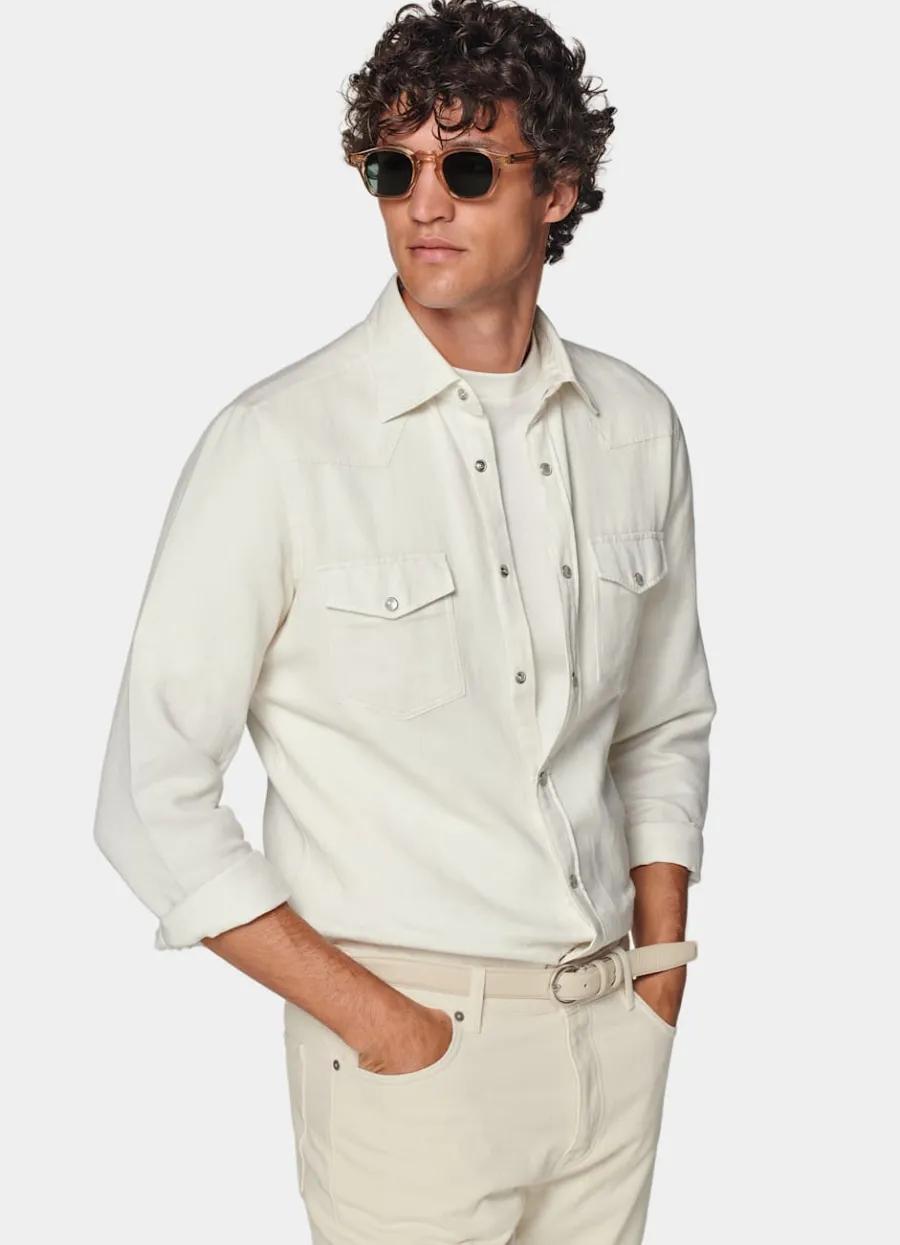 Suitsupply Chemise western blanc cassé Discount