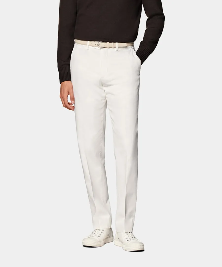 Suitsupply Chino Slim Leg Straight blanc cassé Off-White Fashion