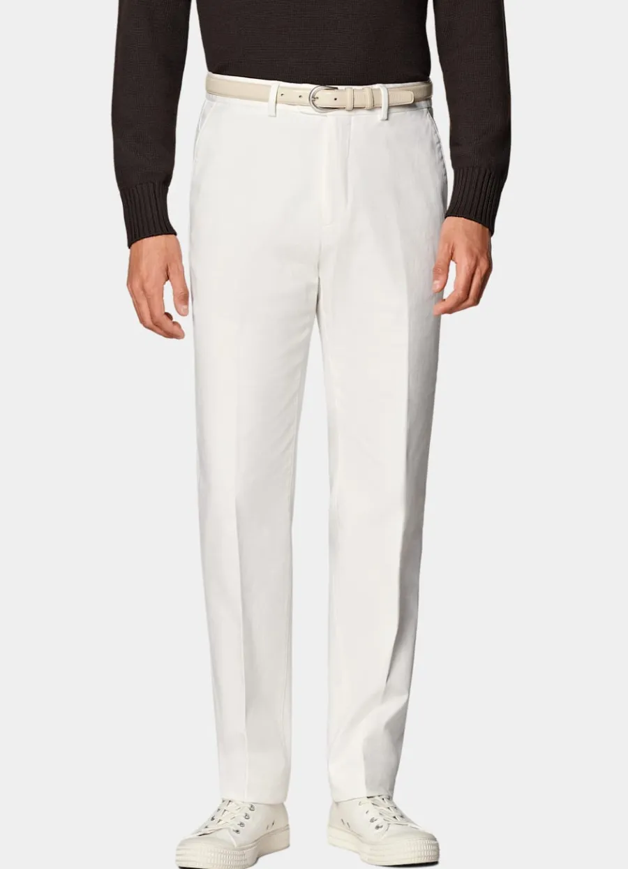 Suitsupply Chino Slim Leg Straight blanc cassé Off-White Fashion