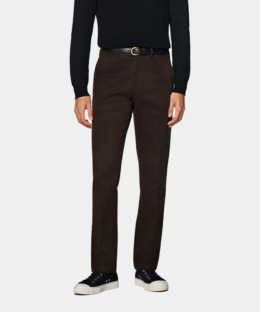 Suitsupply Chino Slim Leg Straight marron foncé Dark Brown Cheap