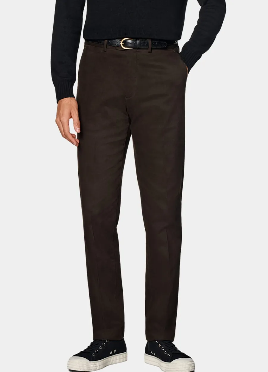 Suitsupply Chino Slim Leg Straight marron foncé Dark Brown Cheap