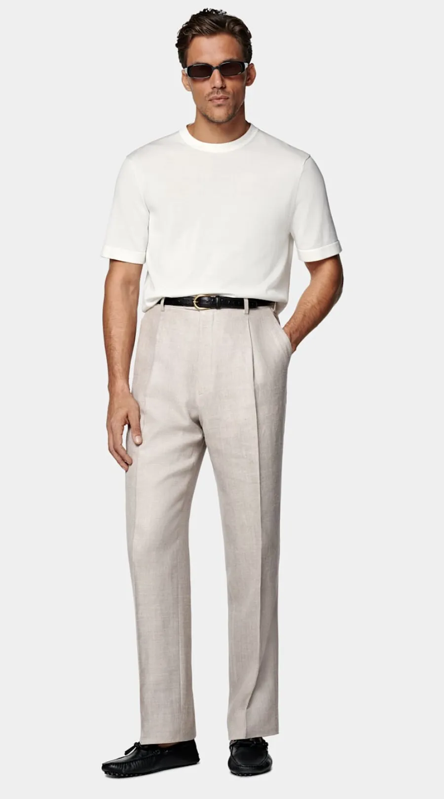 Suitsupply Col rond à manches courtes, blanc cassé Off-White Store