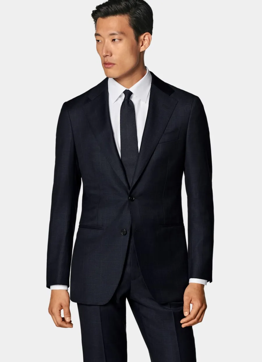 Suitsupply Costume Havana coupe Tailored bleu marine à carreaux Store