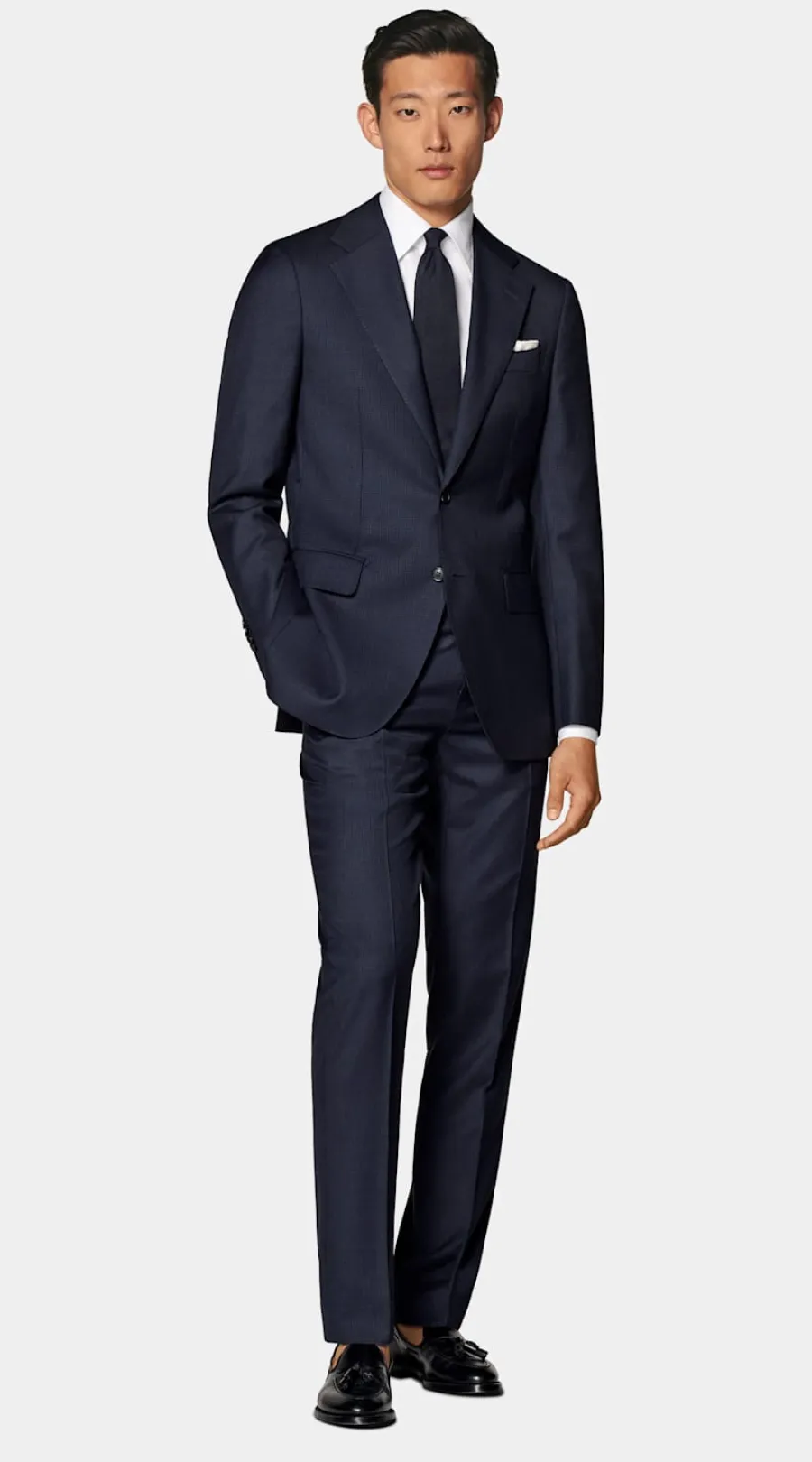 Suitsupply Costume Havana coupe Tailored bleu marine pied-de-poule Navy Store