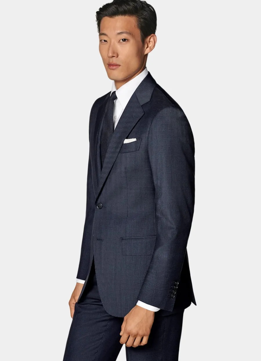 Suitsupply Costume Havana coupe Tailored bleu marine pied-de-poule Navy Store