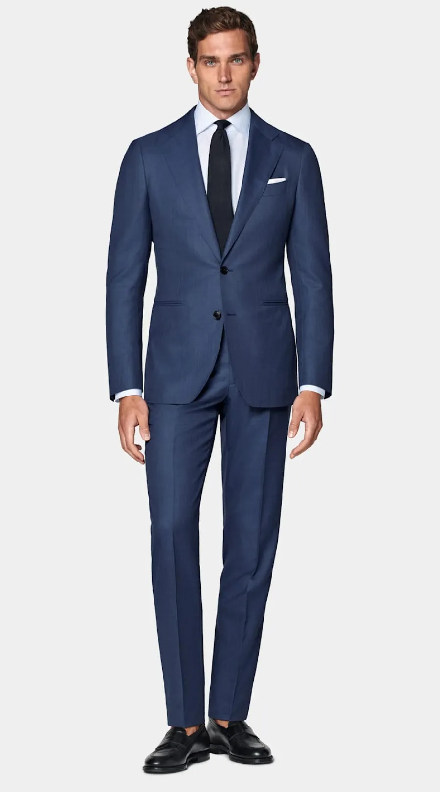 Suitsupply Costume Havana coupe Tailored bleu moyen Mid Blue Sale