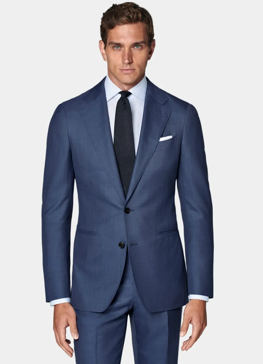 Suitsupply Costume Havana coupe Tailored bleu moyen Mid Blue Sale