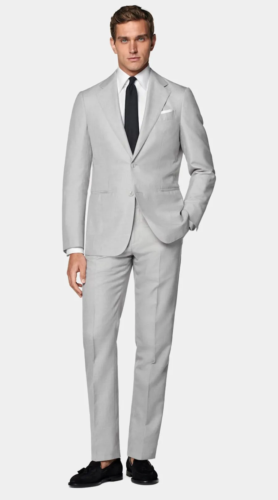 Suitsupply Costume Havana coupe Tailored gris clair Light Grey Clearance