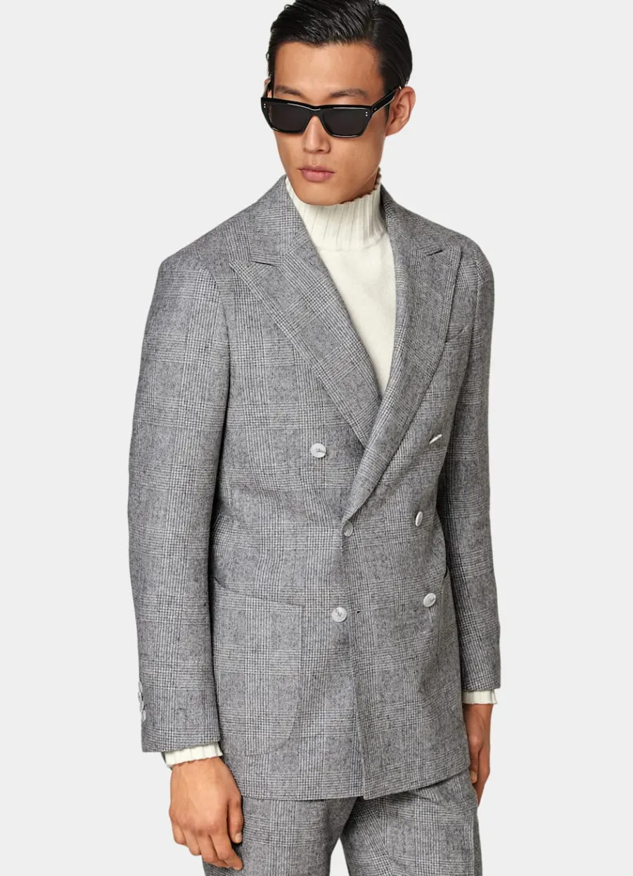 Suitsupply Costume Havana coupe Tailored gris clair à carreaux Online