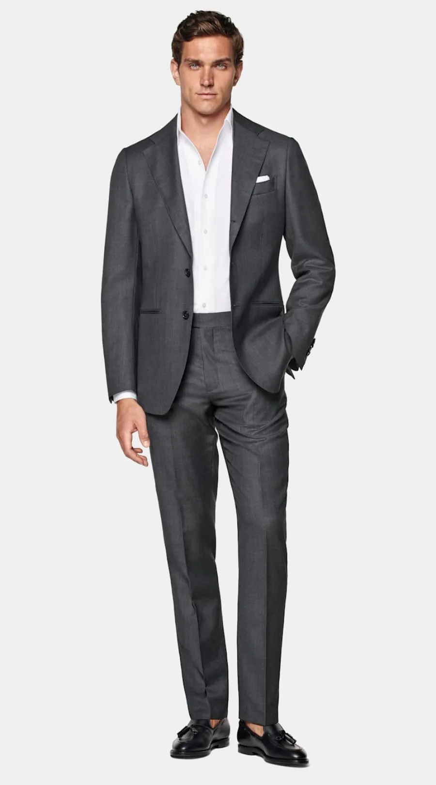 Suitsupply Costume Havana coupe Tailored gris foncé Dark Grey Discount