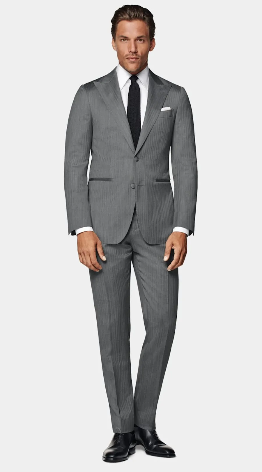 Suitsupply Costume Havana coupe Tailored gris moyen à chevrons Flash Sale