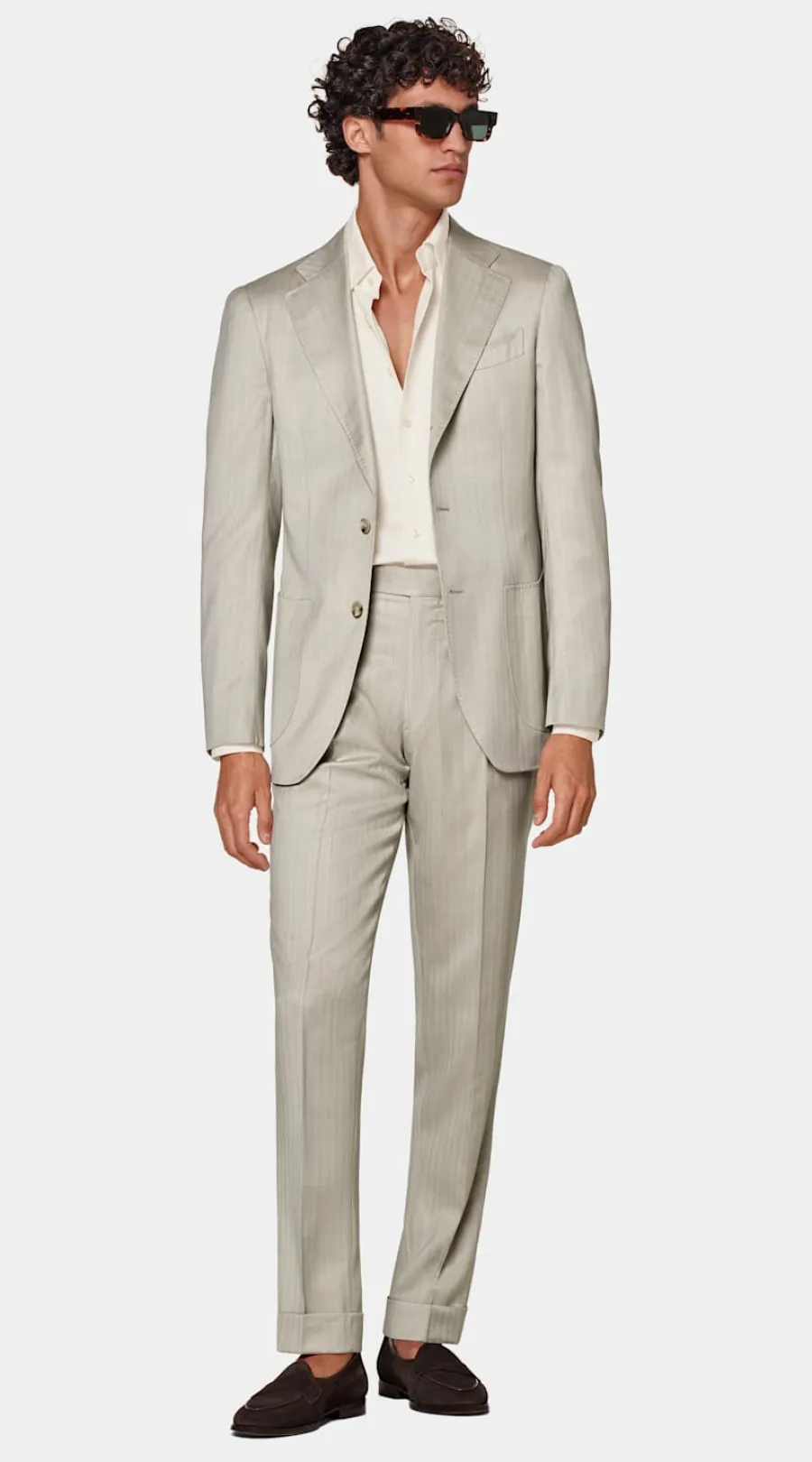 Suitsupply Costume Havana coupe Tailored sable à chevrons Store