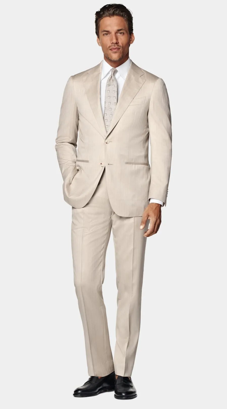 Suitsupply Costume Havana coupe Tailored sable à chevrons Online