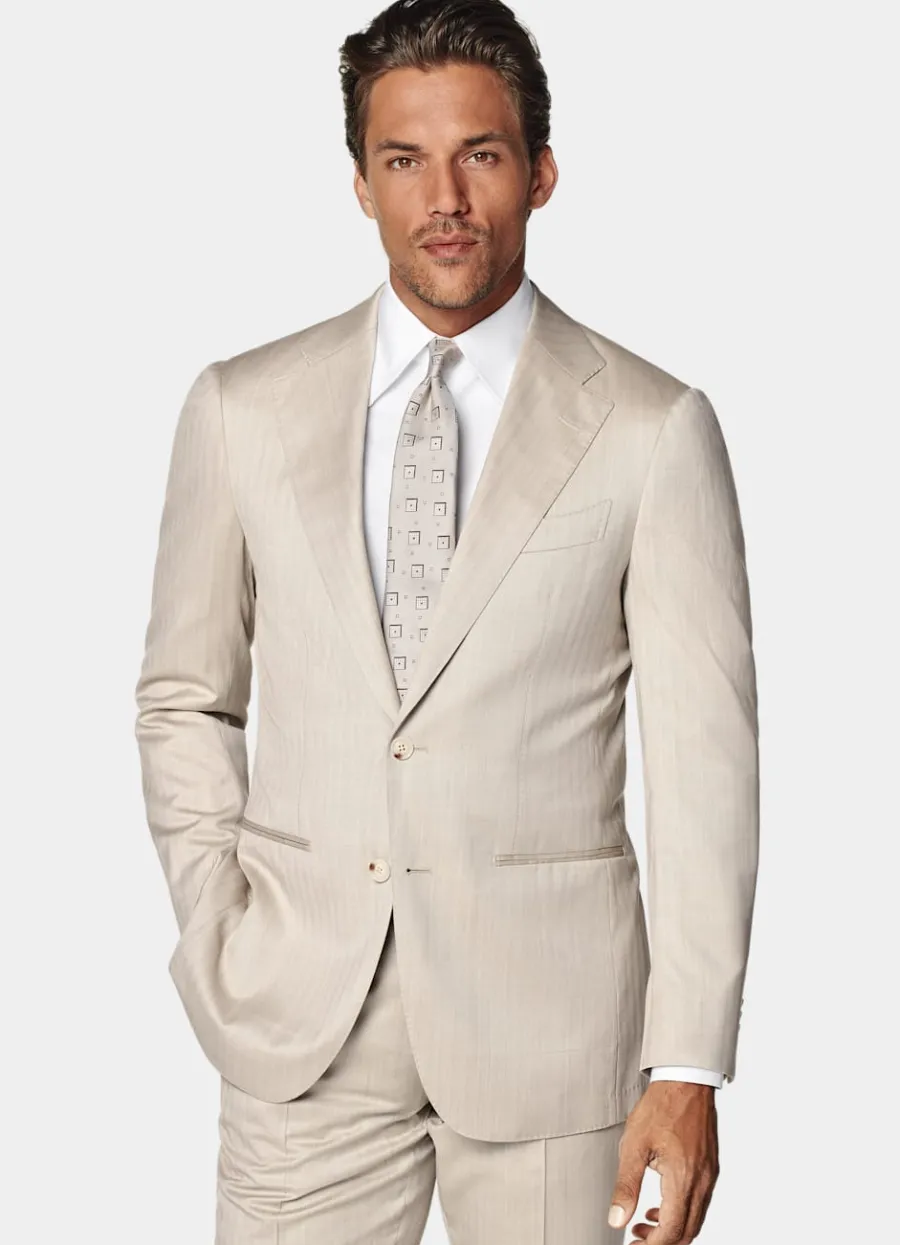 Suitsupply Costume Havana coupe Tailored sable à chevrons Online