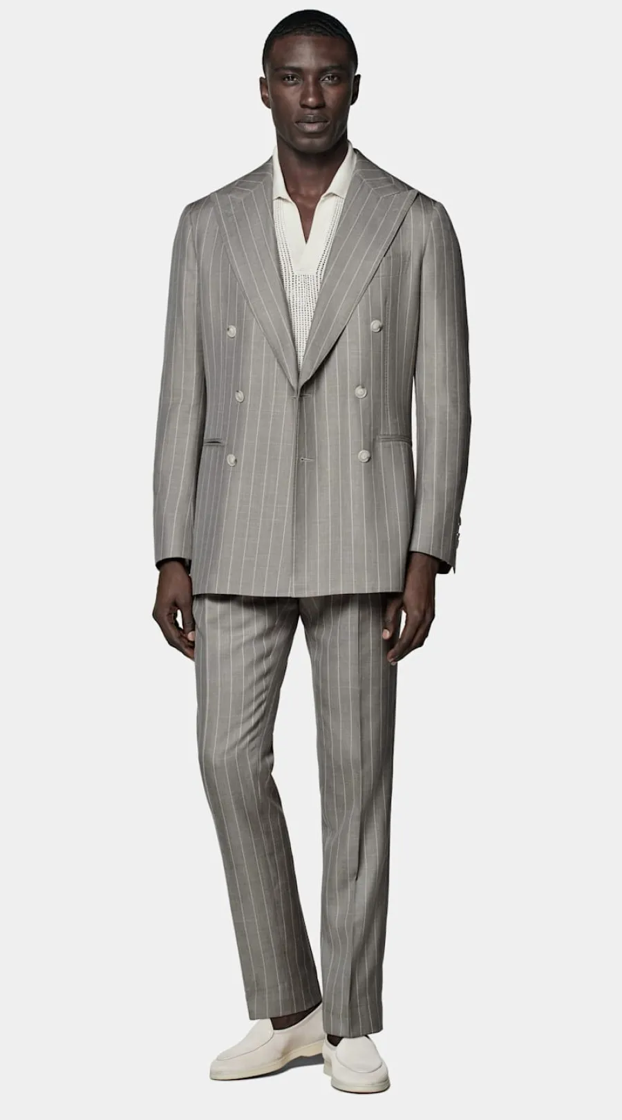 Suitsupply Costume Havana coupe Tailored à rayures Taupe Online