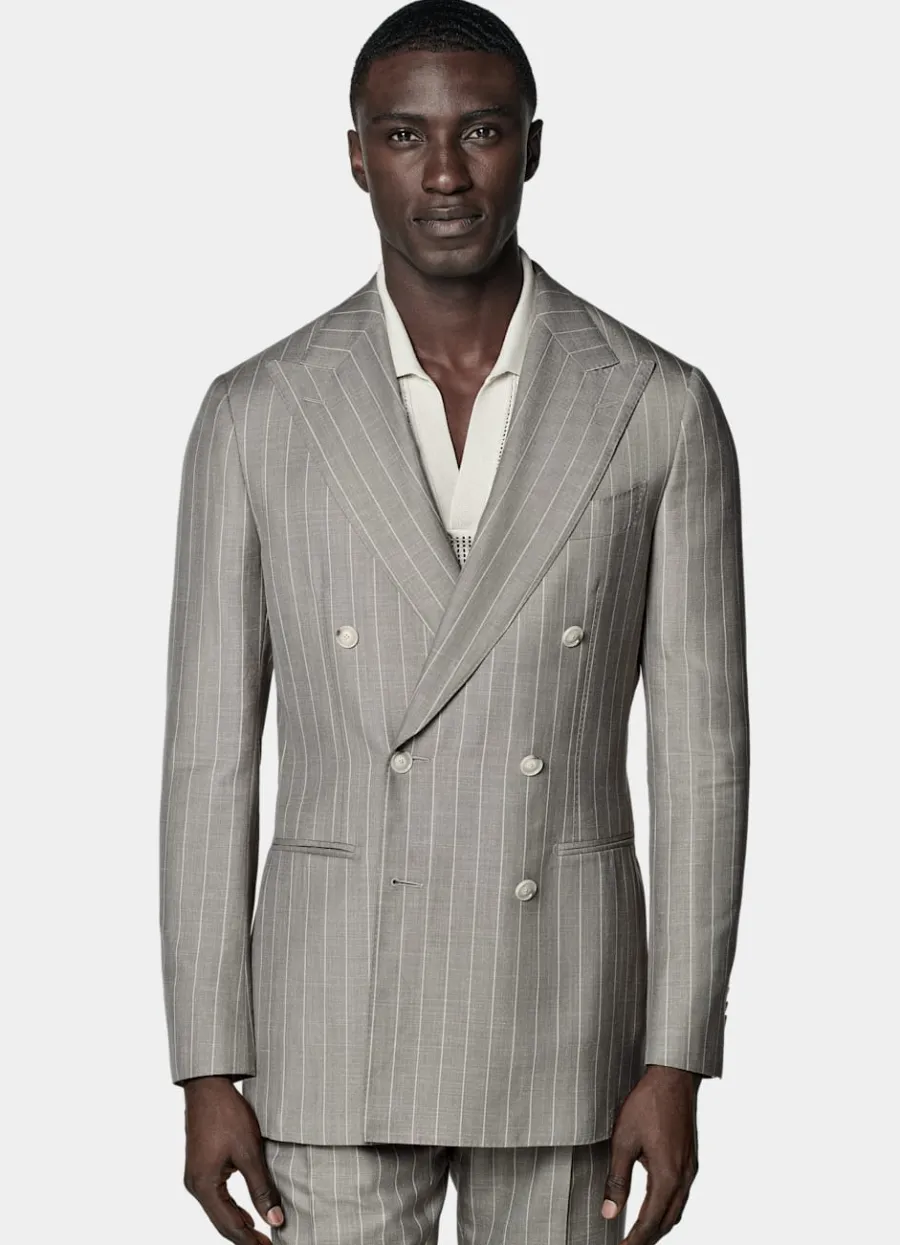 Suitsupply Costume Havana coupe Tailored à rayures Taupe Online