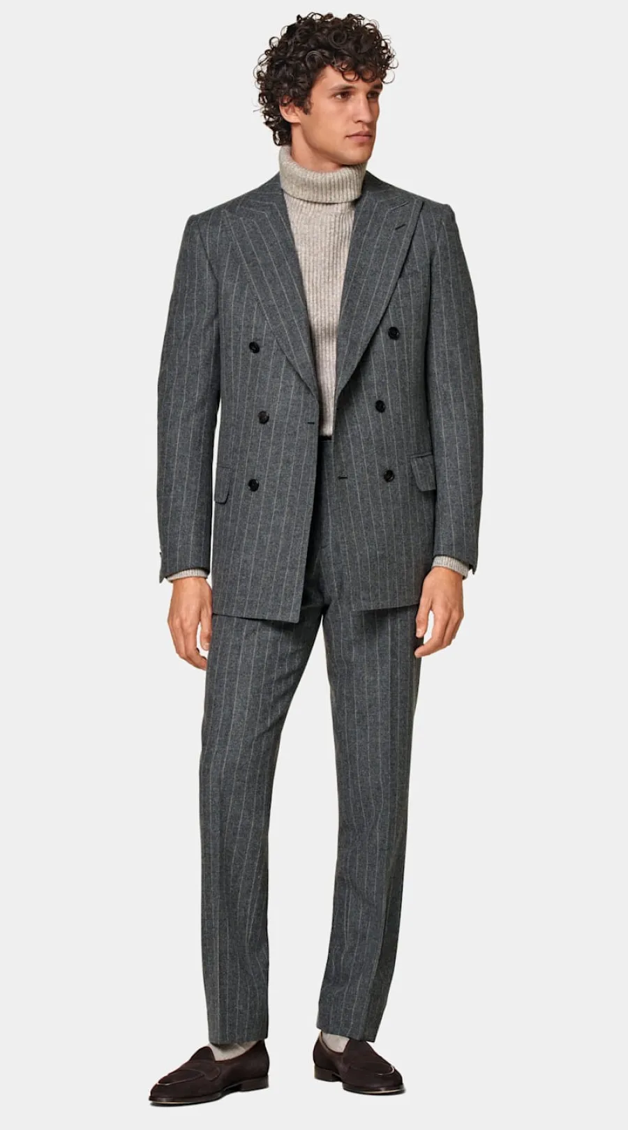 Suitsupply Costume Milano coupe Tailored gris foncé à rayures Discount