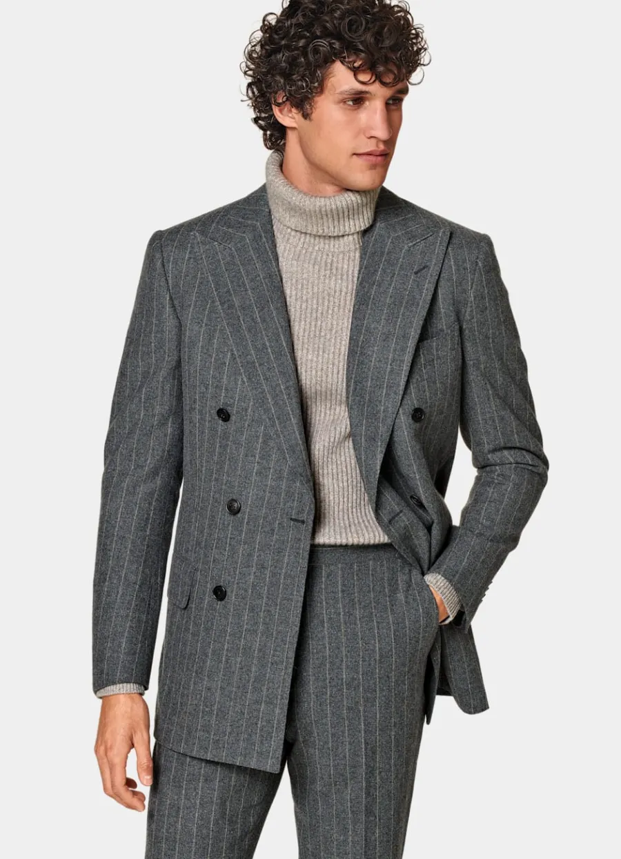 Suitsupply Costume Milano coupe Tailored gris foncé à rayures Discount