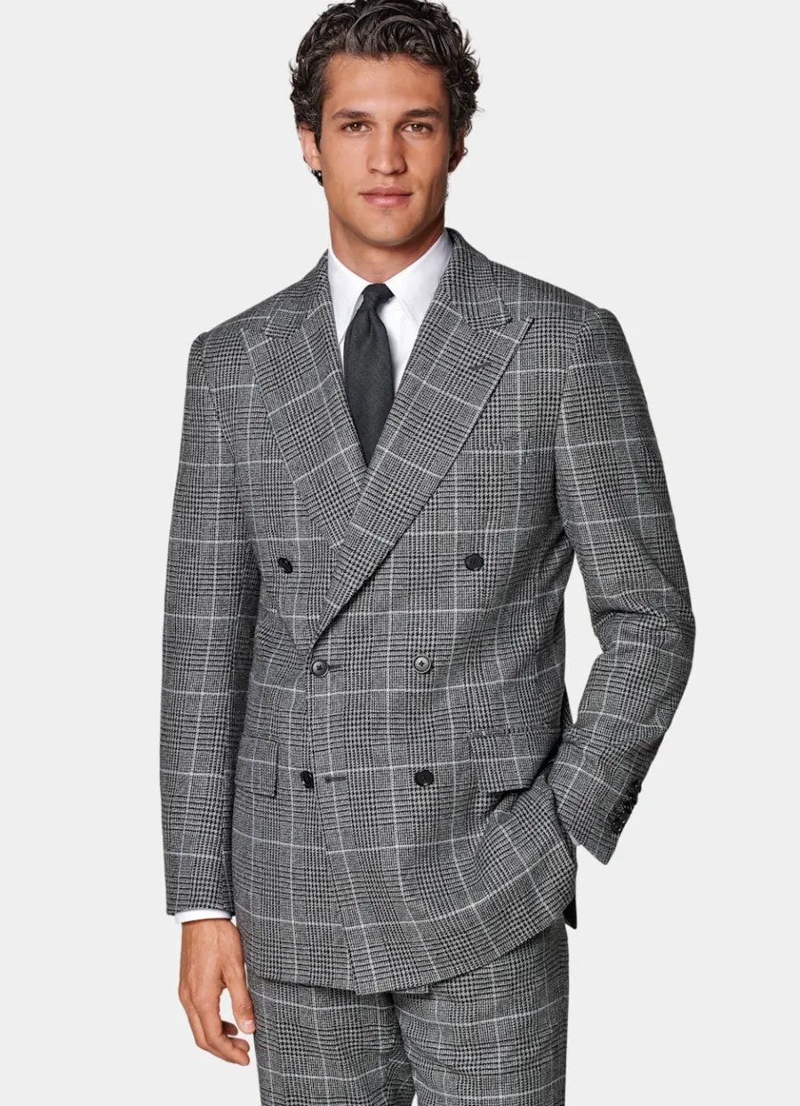 Suitsupply Costume Milano coupe Tailored gris moyen à carreaux Hot