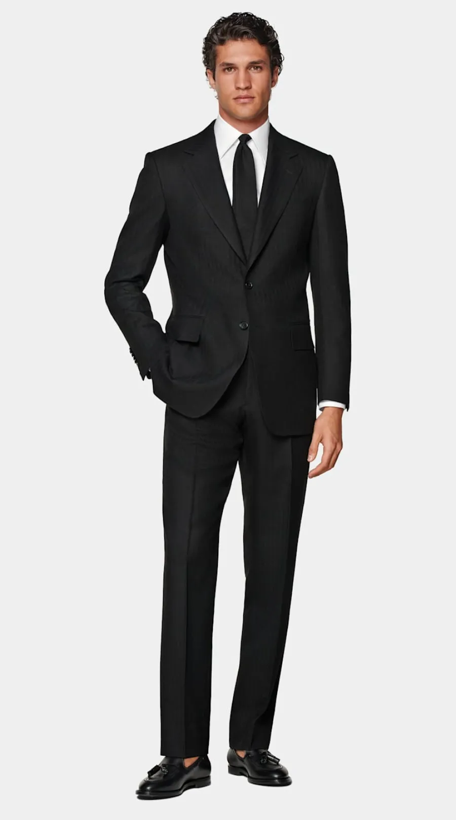 Suitsupply Costume Milano coupe Tailored noir à chevrons Best