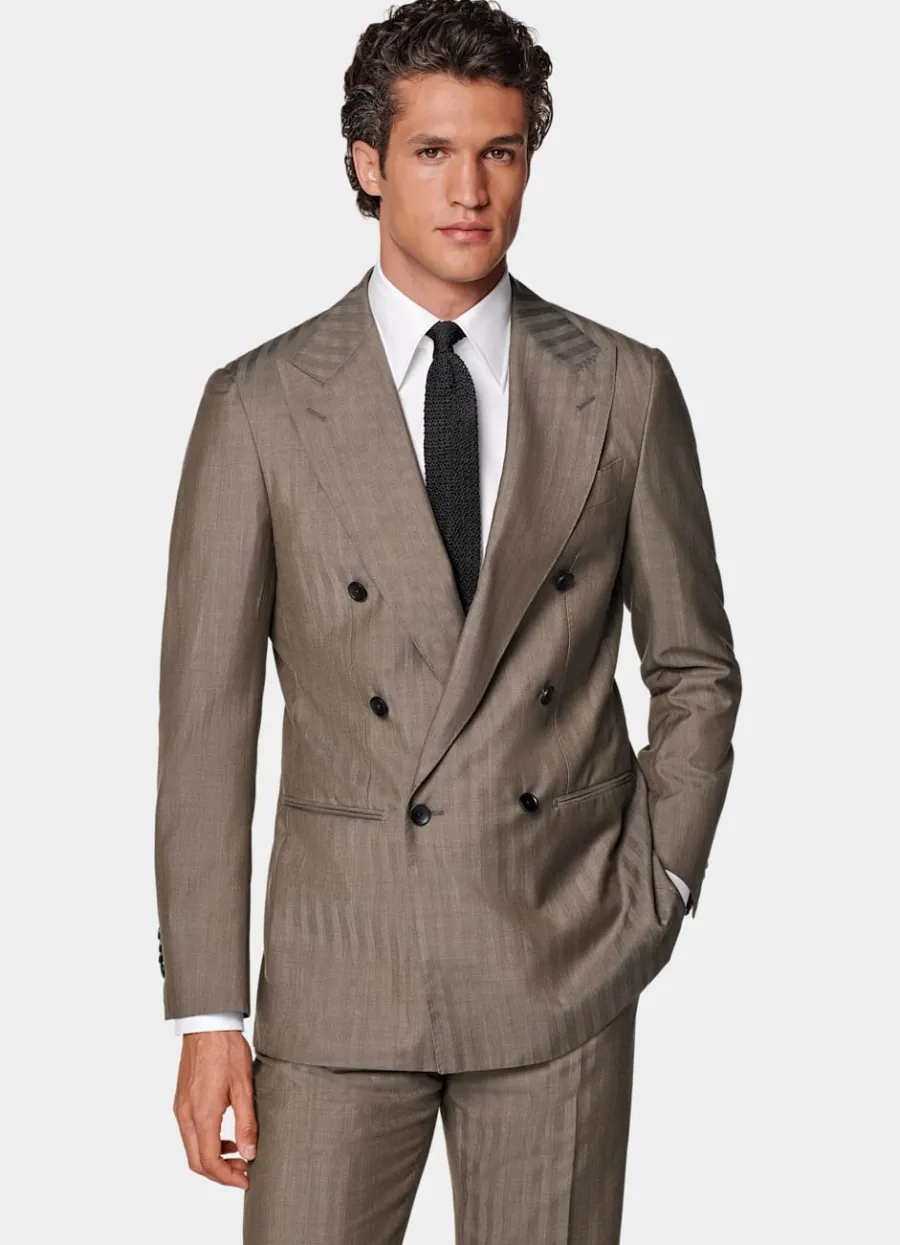 Suitsupply Costume Perennial Havana coupe Tailored taupe à chevrons Hot