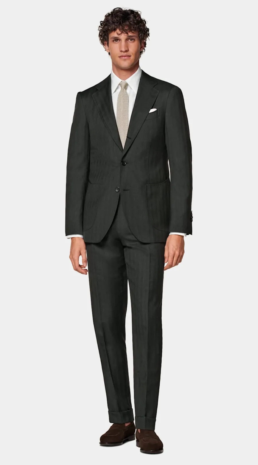 Suitsupply Costume Perennial Havana coupe Tailored vert foncé à chevrons Shop