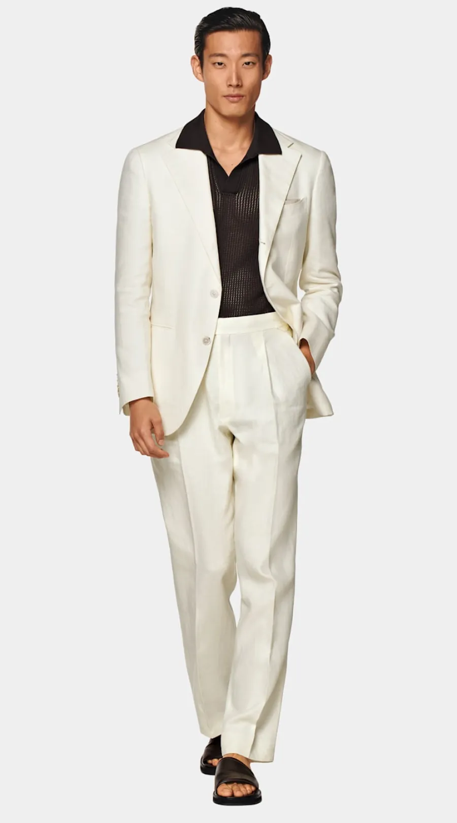 Suitsupply Costume Roma coupe Relaxed blanc cassé Clearance