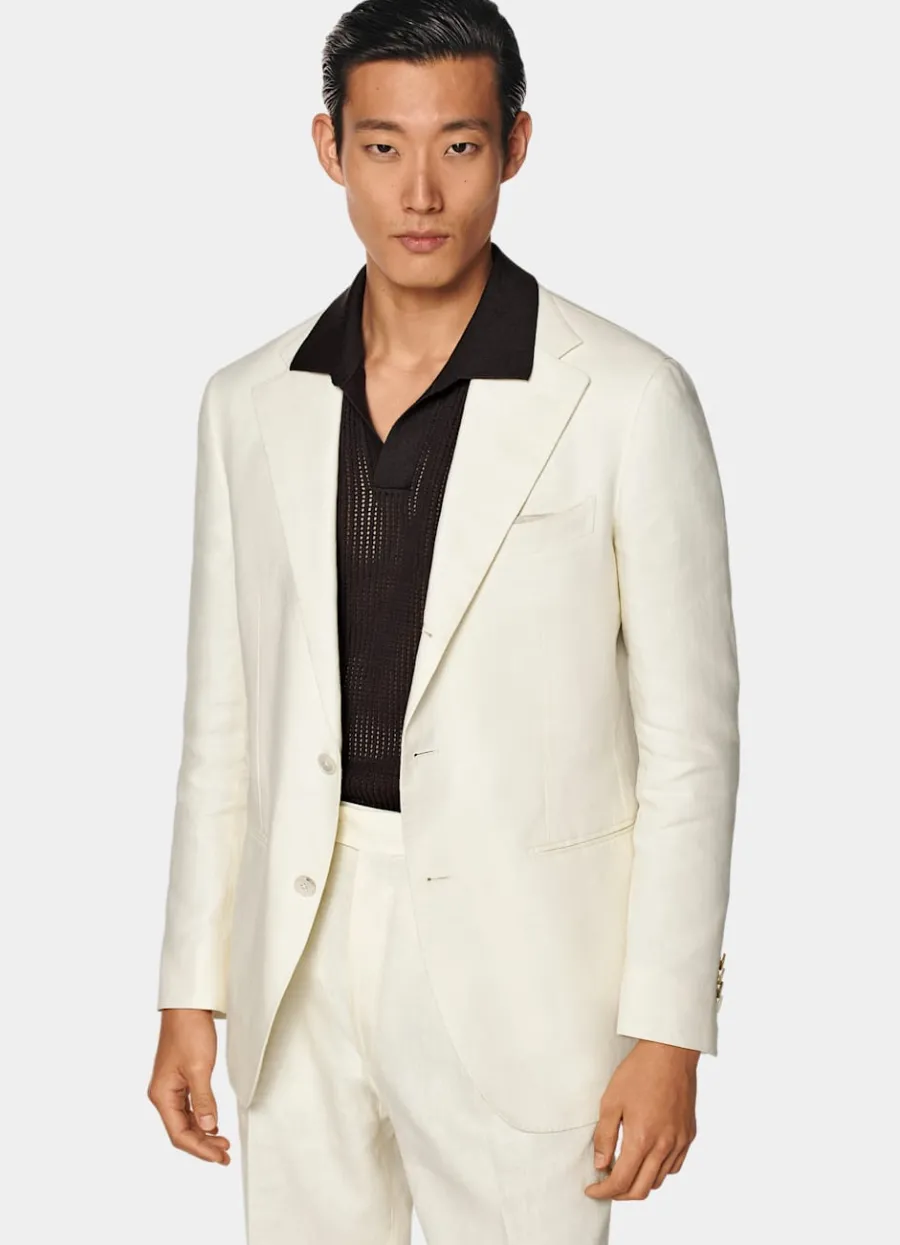 Suitsupply Costume Roma coupe Relaxed blanc cassé Clearance