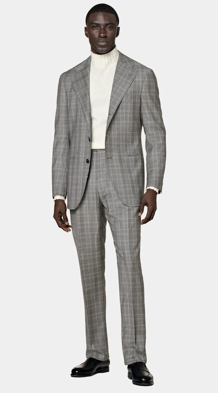 Suitsupply Costume Roma coupe Relaxed gris moyen à carreaux Hot