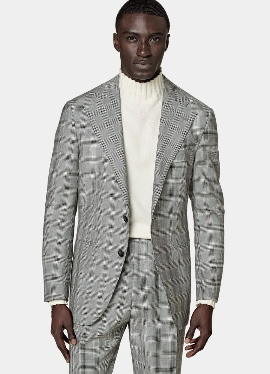 Suitsupply Costume Roma coupe Relaxed gris moyen à carreaux Hot