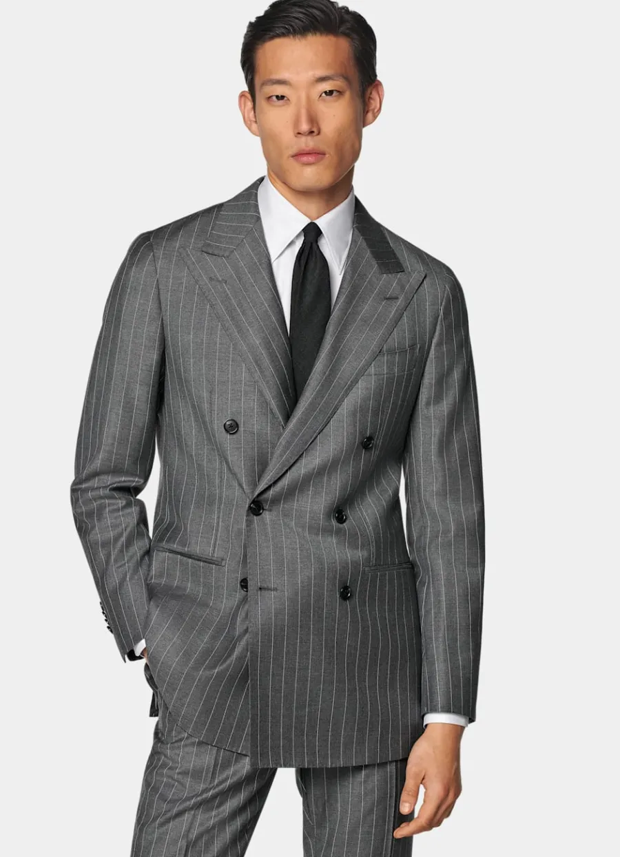 Suitsupply Costume sur mesure Custom Made gris moyen à rayures Sale