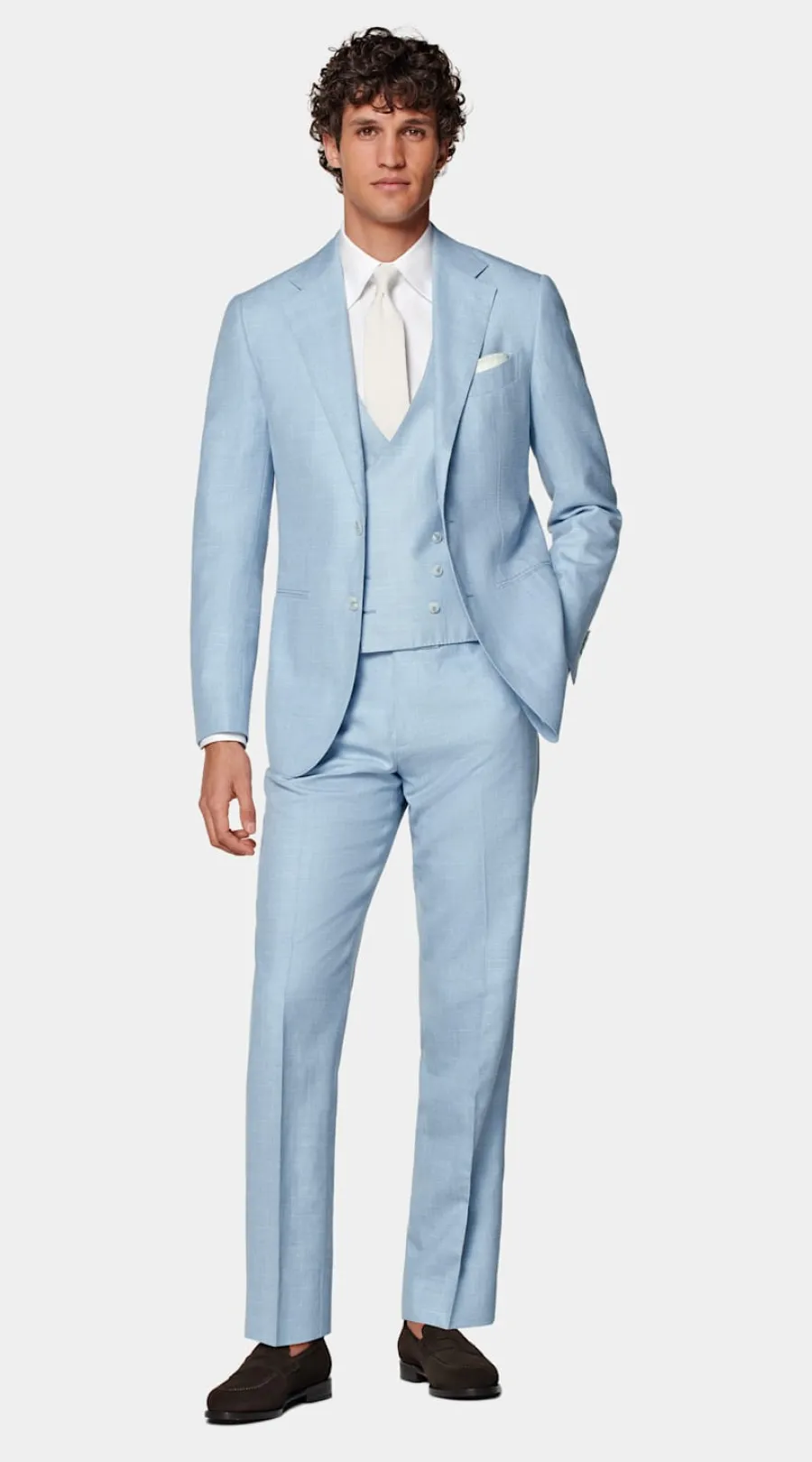 Suitsupply Costume trois pièces Havana coupe Tailored bleu clair Best