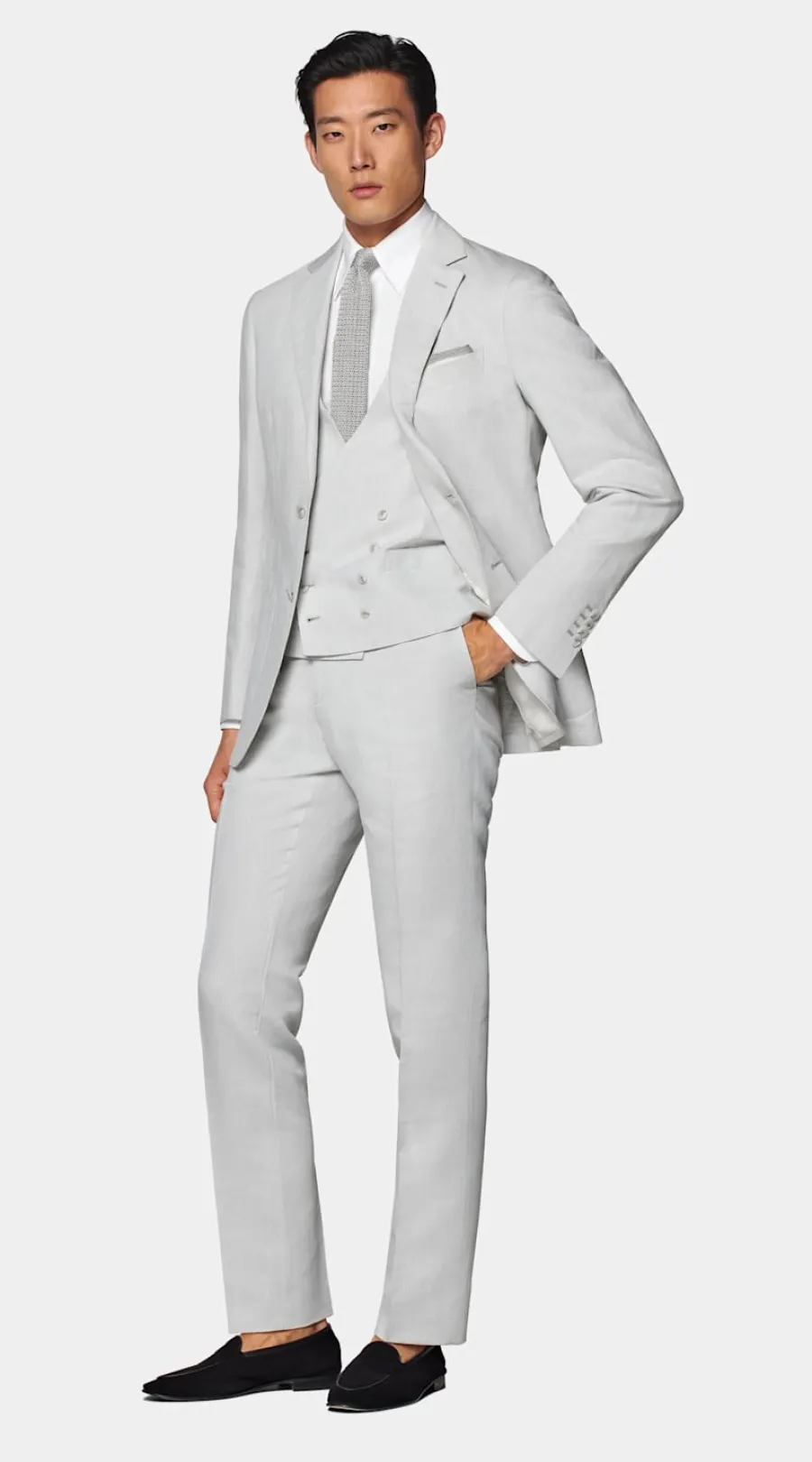 Suitsupply Costume trois pièces Havana coupe Tailored gris clair Sale