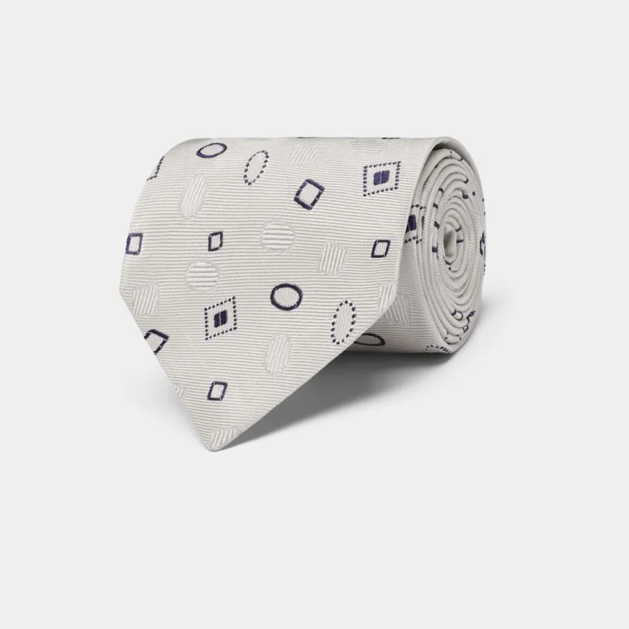 Suitsupply Cravate blanc cassé motif graphique Off-White Clearance