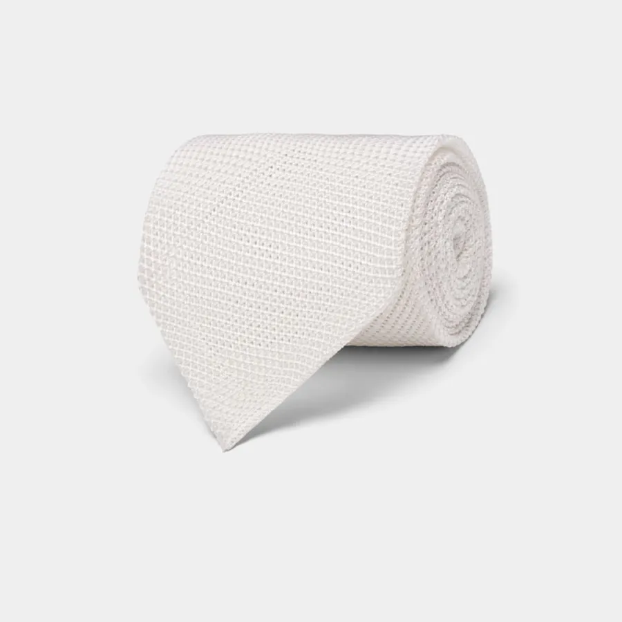 Suitsupply Cravate grenadine blanc cassé Off-White Flash Sale