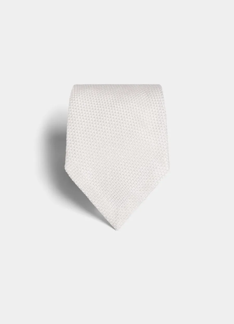 Suitsupply Cravate grenadine blanc cassé Off-White Flash Sale