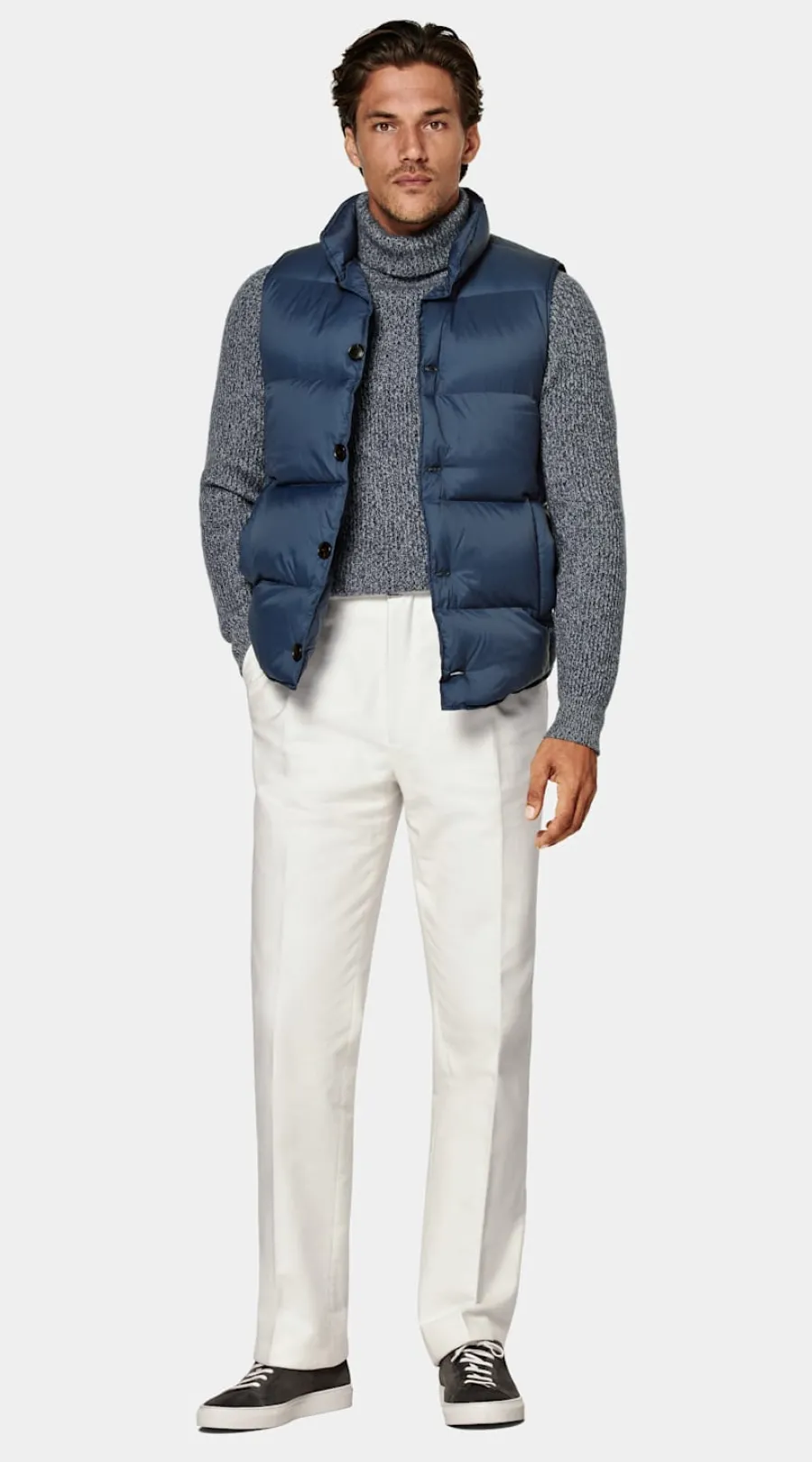 Suitsupply Doudoune sans manches bleu moyen Mid Blue Cheap