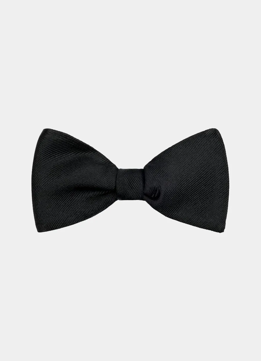 Suitsupply Nœud papillon à nouer en gros grain noir Black Best Sale