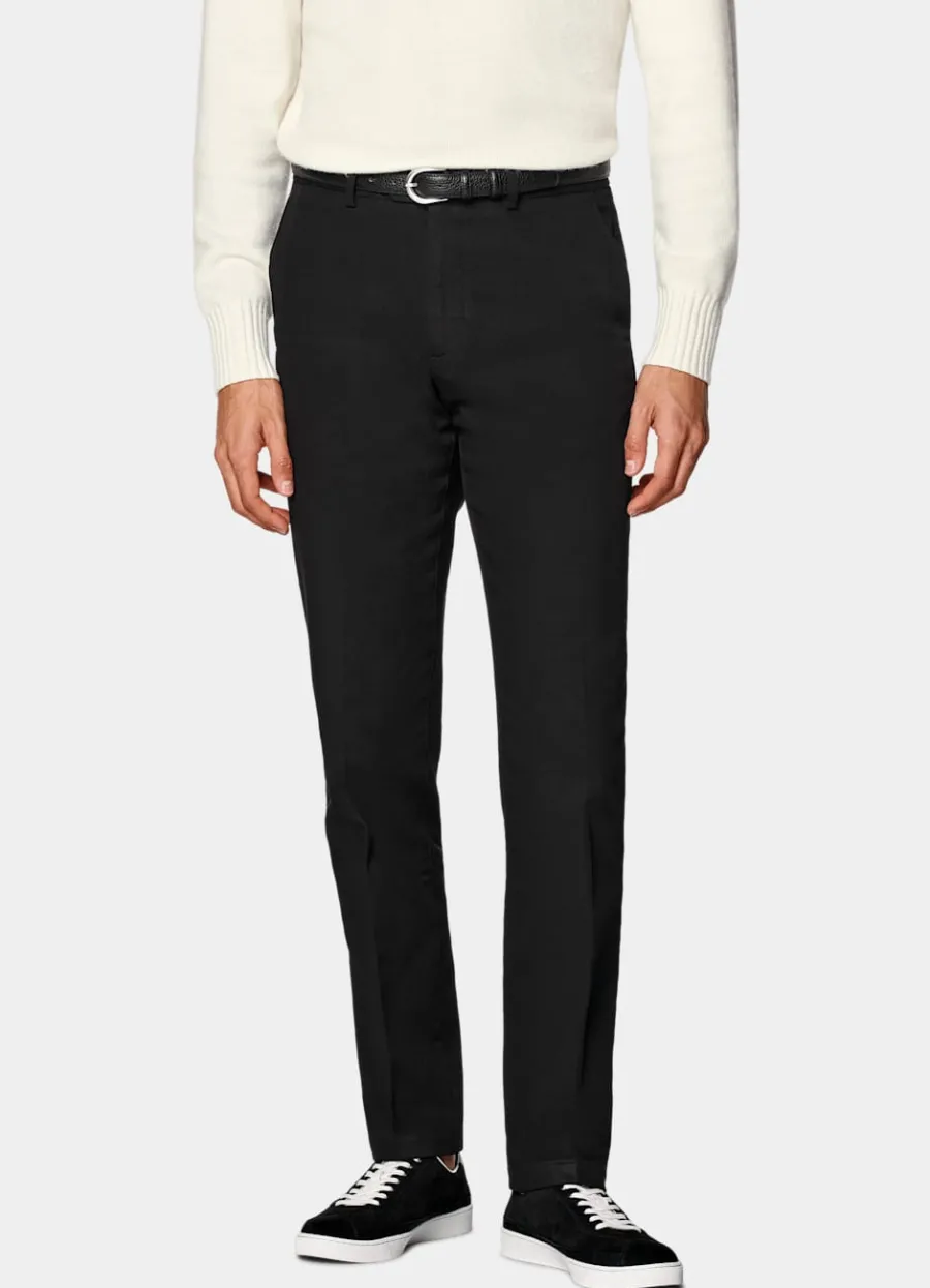 Suitsupply Pantalon chino Slim Leg Straight noir Black Cheap