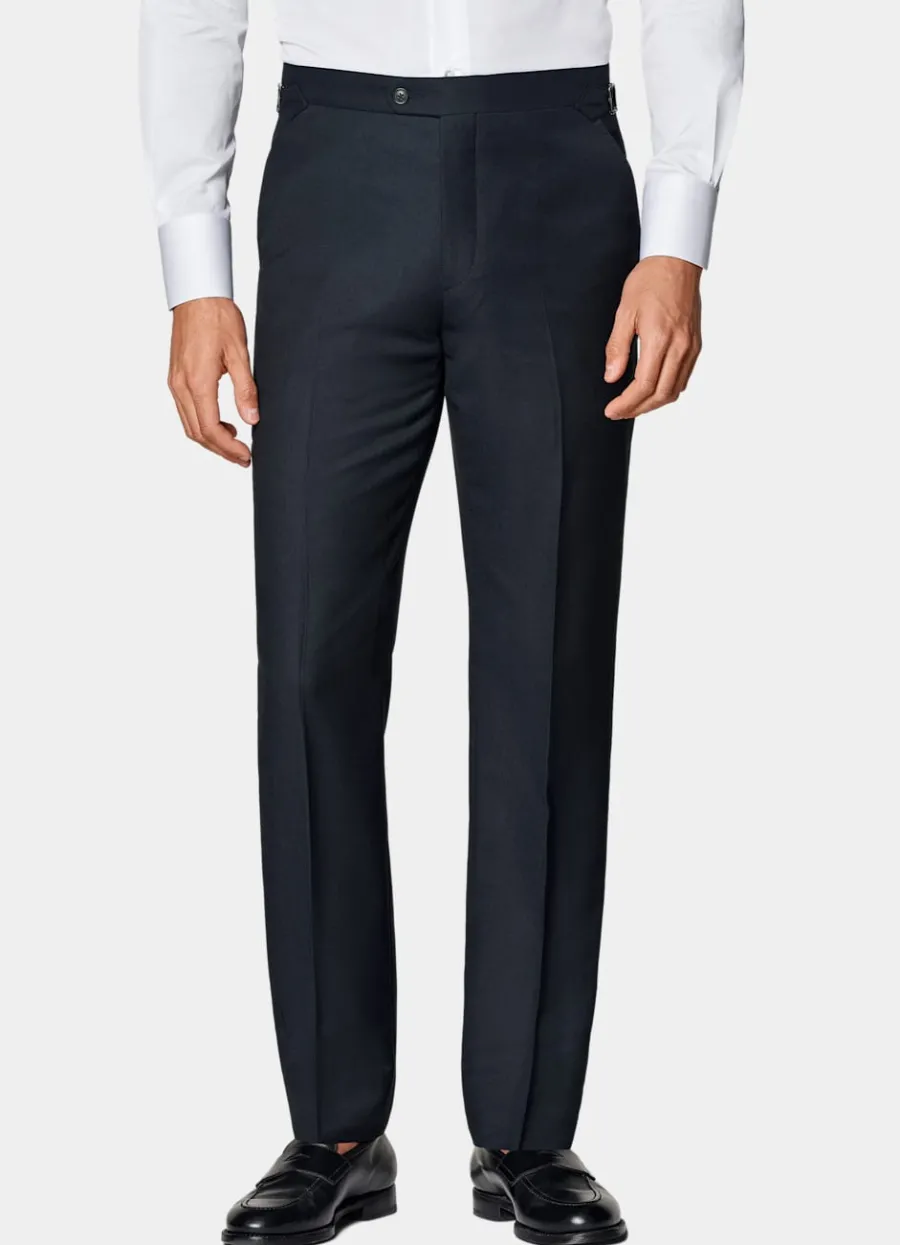 Suitsupply Pantalon de costume Slim Leg Straight bleu marine œil-de-perdrix Navy Cheap