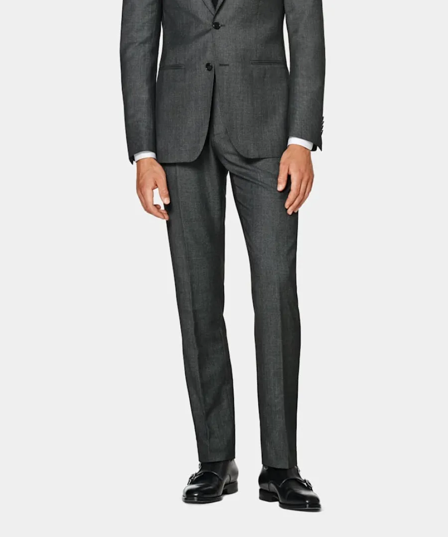 Suitsupply Pantalon de costume Slim Leg Straight gris foncé œil-de-perdrix Flash Sale