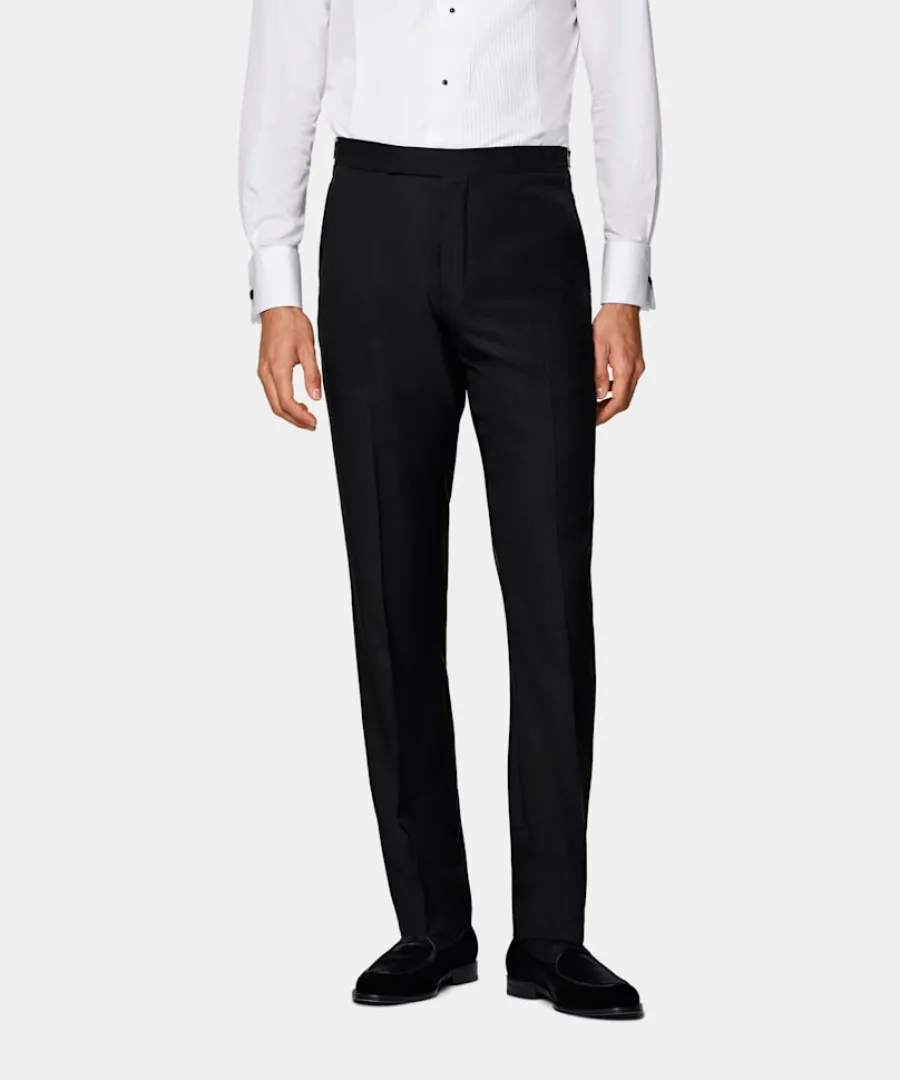 Suitsupply Pantalon de smoking Slim Leg Straight noir Black Flash Sale