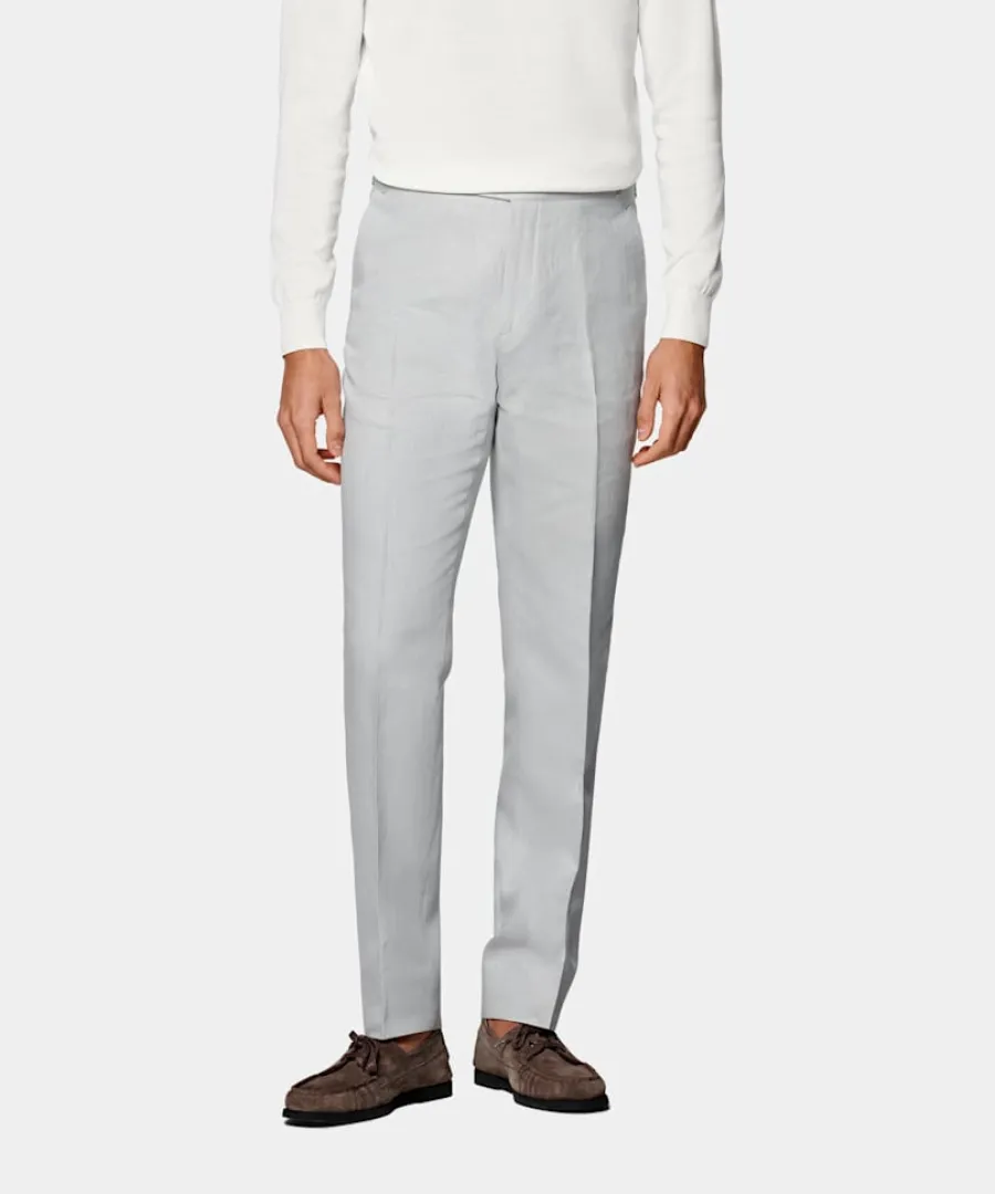 Suitsupply Pantalon Slim Leg Straight gris clair Light Grey Clearance