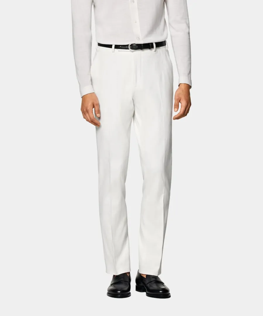 Suitsupply Pantalon Straight Leg blanc cassé Off-White Clearance