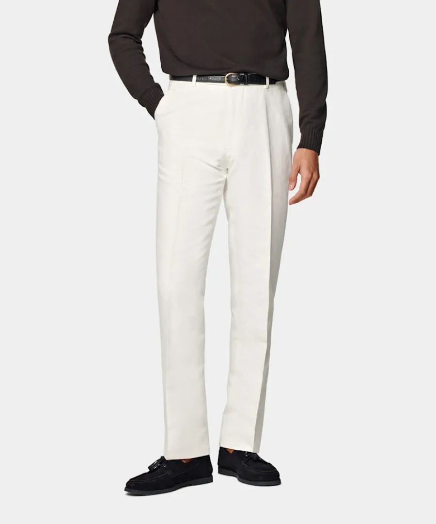 Suitsupply Pantalon Straight Leg blanc cassé Sale