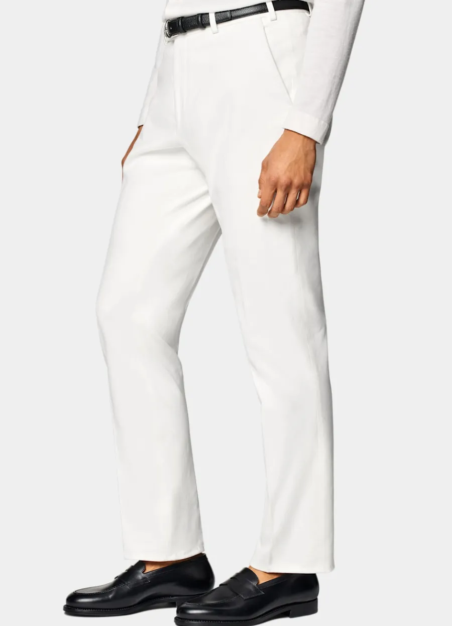 Suitsupply Pantalon Straight Leg blanc cassé Off-White Clearance