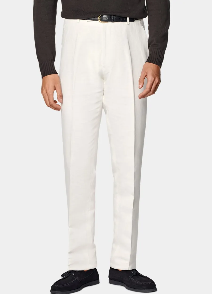 Suitsupply Pantalon Straight Leg blanc cassé Sale