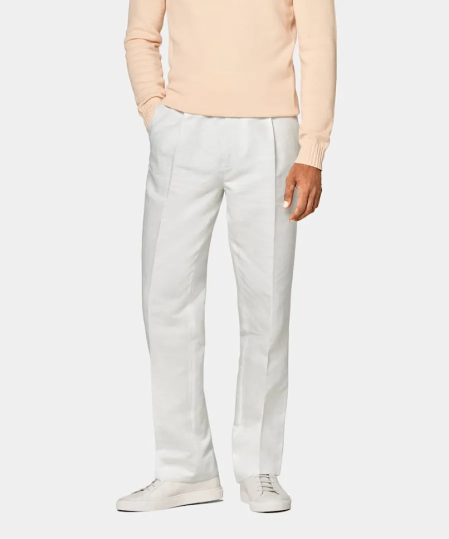 Suitsupply Pantalon Wide Leg Straight blanc Store